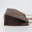 CELINE Macadam Canvas Tote Bag PVC Leather Brown Gold Auth 188607A-3