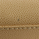CHANEL Shoulder Bag Caviar Skin Beige Gold CC Auth 188609SAV-6