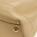 CHANEL Shoulder Bag Caviar Skin Beige Gold CC Auth 188609SAV-16