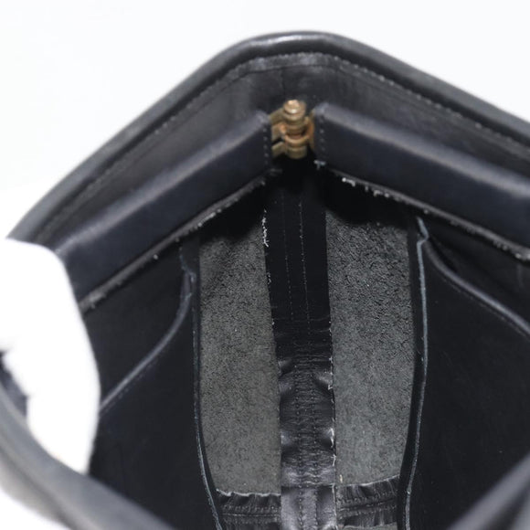 Coach Tote Bag Leather Black Gold Auth 188610A