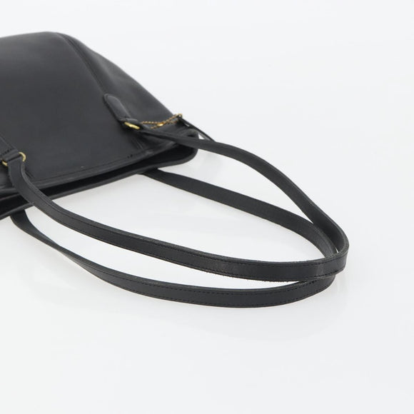 Coach Tote Bag Leather Black Gold Auth 188610A