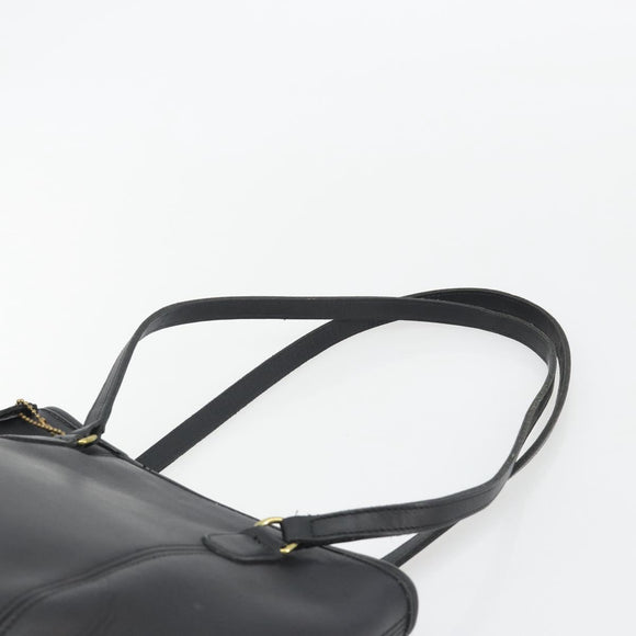 Coach Tote Bag Leather Black Gold Auth 188610A