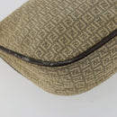 FENDI Zucchino Canvas Hand Pouch Beige Gold Auth 188611A-15