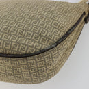 FENDI Zucchino Canvas Hand Pouch Beige Gold Auth 188611A-16