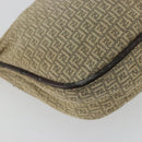 FENDI Zucchino Canvas Hand Pouch Beige Gold Auth 188611A-17