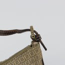 FENDI Zucchino Canvas Hand Pouch Beige Gold Auth 188611A-18