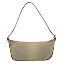 FENDI Zucchino Canvas Hand Pouch Beige Gold Auth 188611A-2