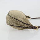 FENDI Zucchino Canvas Hand Pouch Beige Gold Auth 188611A-3