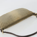 FENDI Zucchino Canvas Hand Pouch Beige Gold Auth 188611A-6