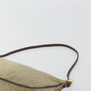 FENDI Zucchino Canvas Hand Pouch Beige Gold Auth 188611A-14
