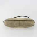 FENDI Zucchino Canvas Hand Pouch Beige Gold Auth 188611A-5