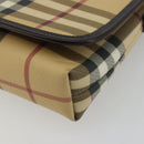 BURBERRY Nova Check Shoulder Bag PVC Beige Auth 188612A-8
