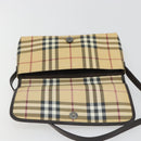 BURBERRY Nova Check Shoulder Bag PVC Beige Auth 188612A-11