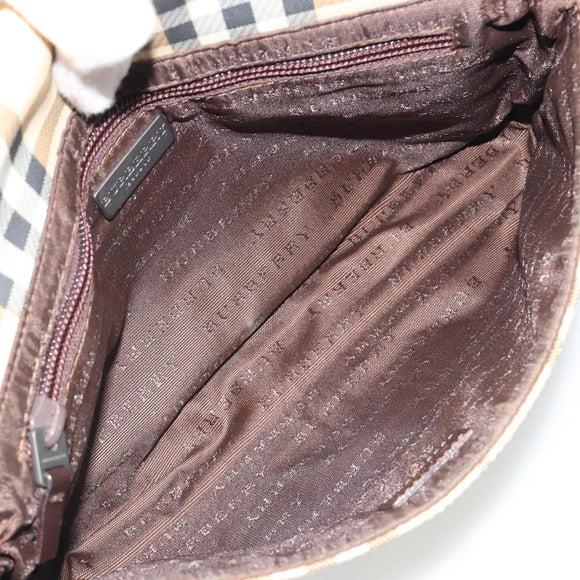 BURBERRY Nova Check Shoulder Bag PVC Beige Auth 188612A