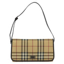 BURBERRY Nova Check Shoulder Bag PVC Beige Auth 188612A-13