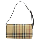 BURBERRY Nova Check Shoulder Bag PVC Beige Auth 188612A-2