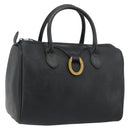 Christian Dior Trotter Canvas Hand Bag PVC Navy Gold Auth 188617-1