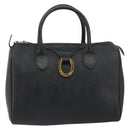 Christian Dior Trotter Canvas Hand Bag PVC Navy Gold Auth 188617-13