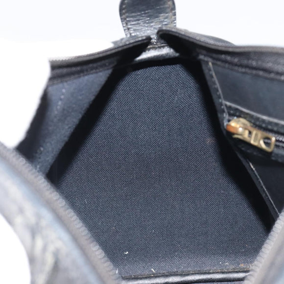 Christian Dior Trotter Canvas Hand Bag PVC Navy Gold Auth 188617