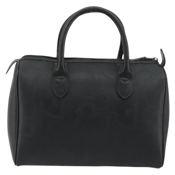 Christian Dior Trotter Canvas Hand Bag PVC Navy Gold Auth 188617