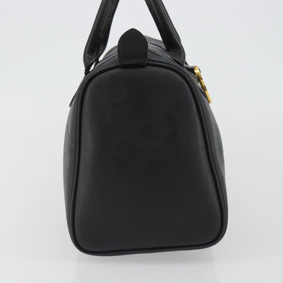 Christian Dior Trotter Canvas Hand Bag PVC Navy Gold Auth 188617