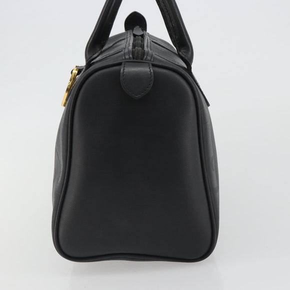 Christian Dior Trotter Canvas Hand Bag PVC Navy Gold Auth 188617