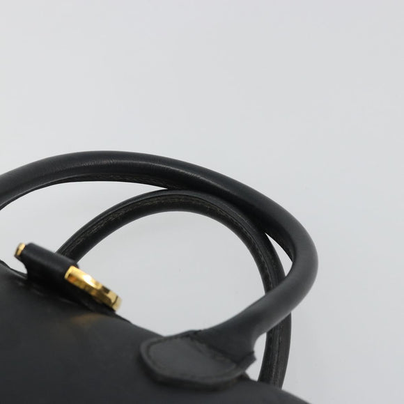 Christian Dior Trotter Canvas Hand Bag PVC Navy Gold Auth 188617