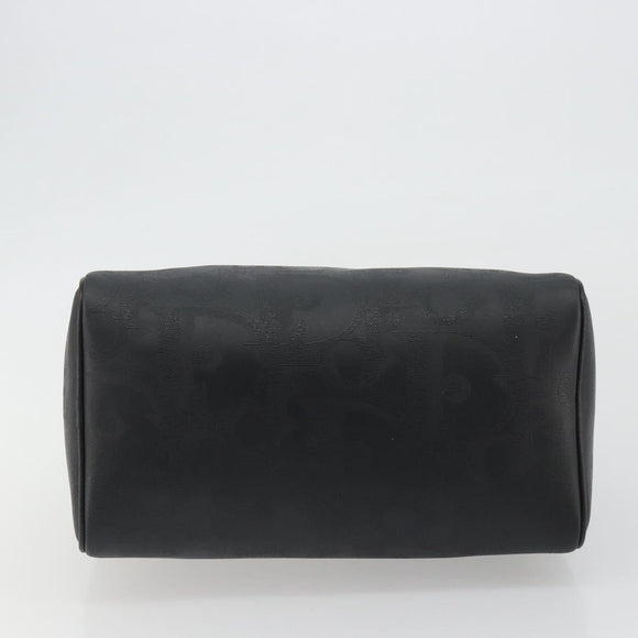Christian Dior Trotter Canvas Hand Bag PVC Navy Gold Auth 188617
