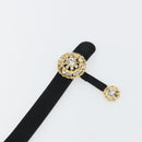 Christian Dior Belt Suede Leather 32.3"" Black Gold Auth 188621-10