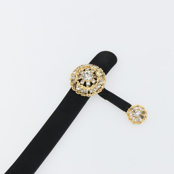 Christian Dior Belt Suede Leather 32.3"" Black Gold Auth 188621