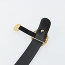 Christian Dior Belt Suede Leather 32.3"" Black Gold Auth 188621-11