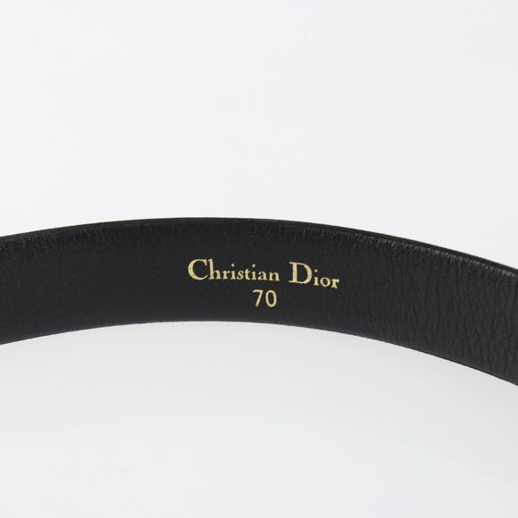 Christian Dior Belt Suede Leather 32.3"" Black Gold Auth 188621