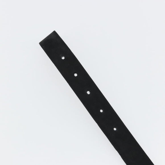 Christian Dior Belt Suede Leather 32.3"" Black Gold Auth 188621