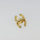 CHANEL COCO Mark Rhinestone Earring metal Gold Tone CC Auth 188626-3