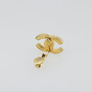 CHANEL COCO Mark Rhinestone Earring metal Gold Tone CC Auth 188626-4