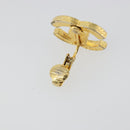 CHANEL COCO Mark Rhinestone Earring metal Gold Tone CC Auth 188626-5