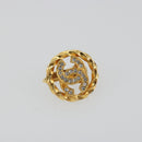 CHANEL Earring Metal Gold Tone CC Auth 188627-6