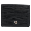 LOUIS VUITTON Epi Anvelop Cult De Vuitto Card Case Black M56169 LV Auth 188628-2