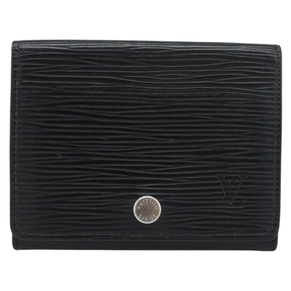 LOUIS VUITTON Epi Anvelop Cult De Vuitto Card Case Black M56169 LV Auth 188628
