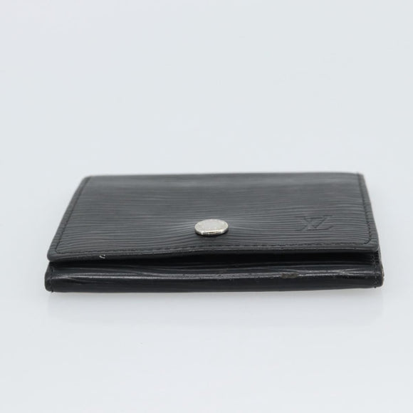 LOUIS VUITTON Epi Anvelop Cult De Vuitto Card Case Black M56169 LV Auth 188628