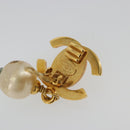 CHANEL Turn Lock Earring metal Gold Tone CC Auth 188629-11