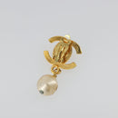 CHANEL Turn Lock Earring metal Gold Tone CC Auth 188629-3
