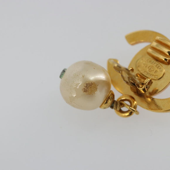 CHANEL Turn Lock Earring metal Gold Tone CC Auth 188629