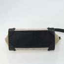 CELINE Luggage Nano Shopper Hand Bag Canvas Leather 2way Gray Gold Auth 188633A-5