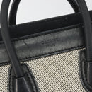 CELINE Luggage Nano Shopper Hand Bag Canvas Leather 2way Gray Gold Auth 188633A-10