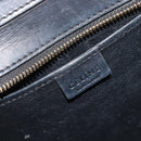 CELINE Luggage Nano Shopper Hand Bag Canvas Leather 2way Gray Gold Auth 188633A-20