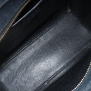 CELINE Luggage Nano Shopper Hand Bag Canvas Leather 2way Gray Gold Auth 188633A-11