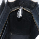 CELINE Luggage Nano Shopper Hand Bag Canvas Leather 2way Gray Gold Auth 188633A-21