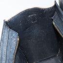 CELINE Luggage Nano Shopper Hand Bag Canvas Leather 2way Gray Gold Auth 188633A-22