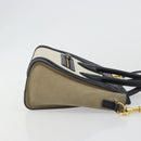 CELINE Luggage Nano Shopper Hand Bag Canvas Leather 2way Gray Gold Auth 188633A-3